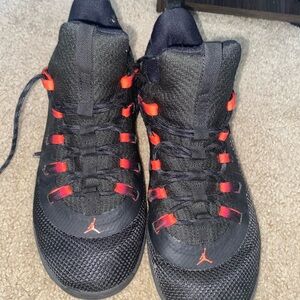 Jordan Black and Red Athletic Shoes